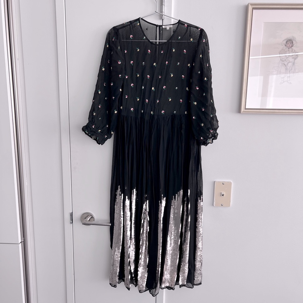 Manoush Black sequin MIDI dress 38